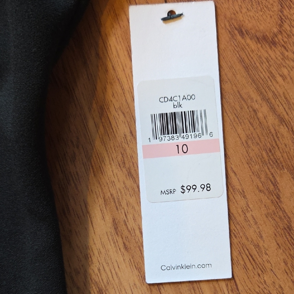 NWT Calvin Klein Black Sleeveless Midi Sheath Dress SIZE 10 - Picture 3 of 8